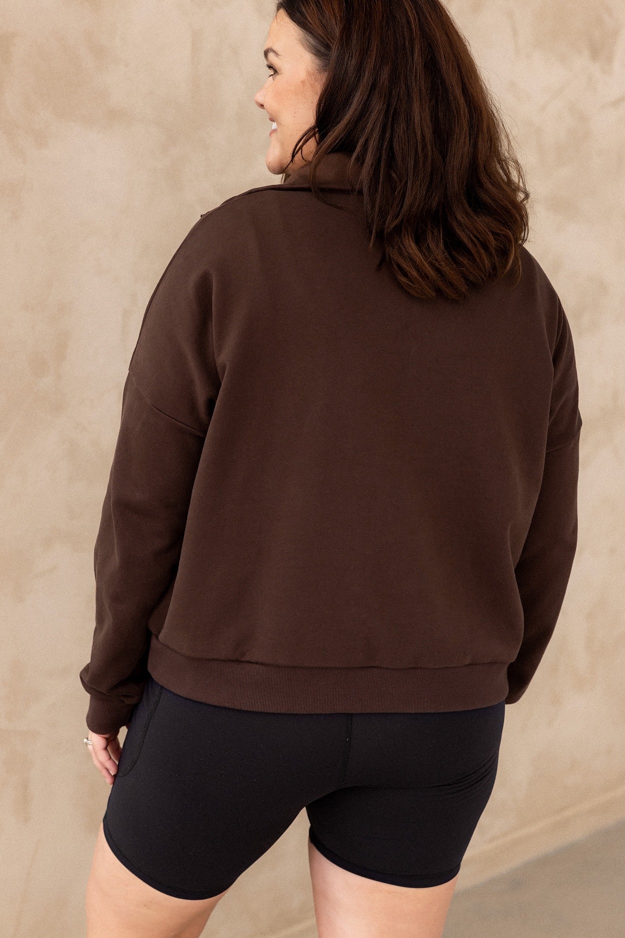Collar Zip Sweater - Cocoa - Image 9